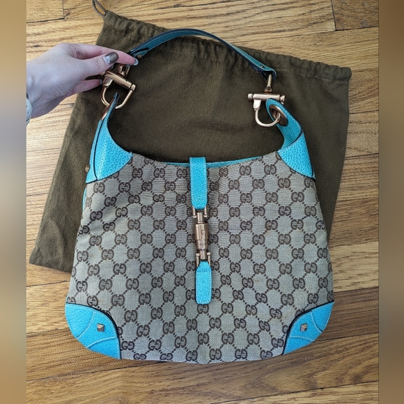Gucci GG Jackie Shoulder Bag with Tiffany Blue trim - Picture 3 of 17